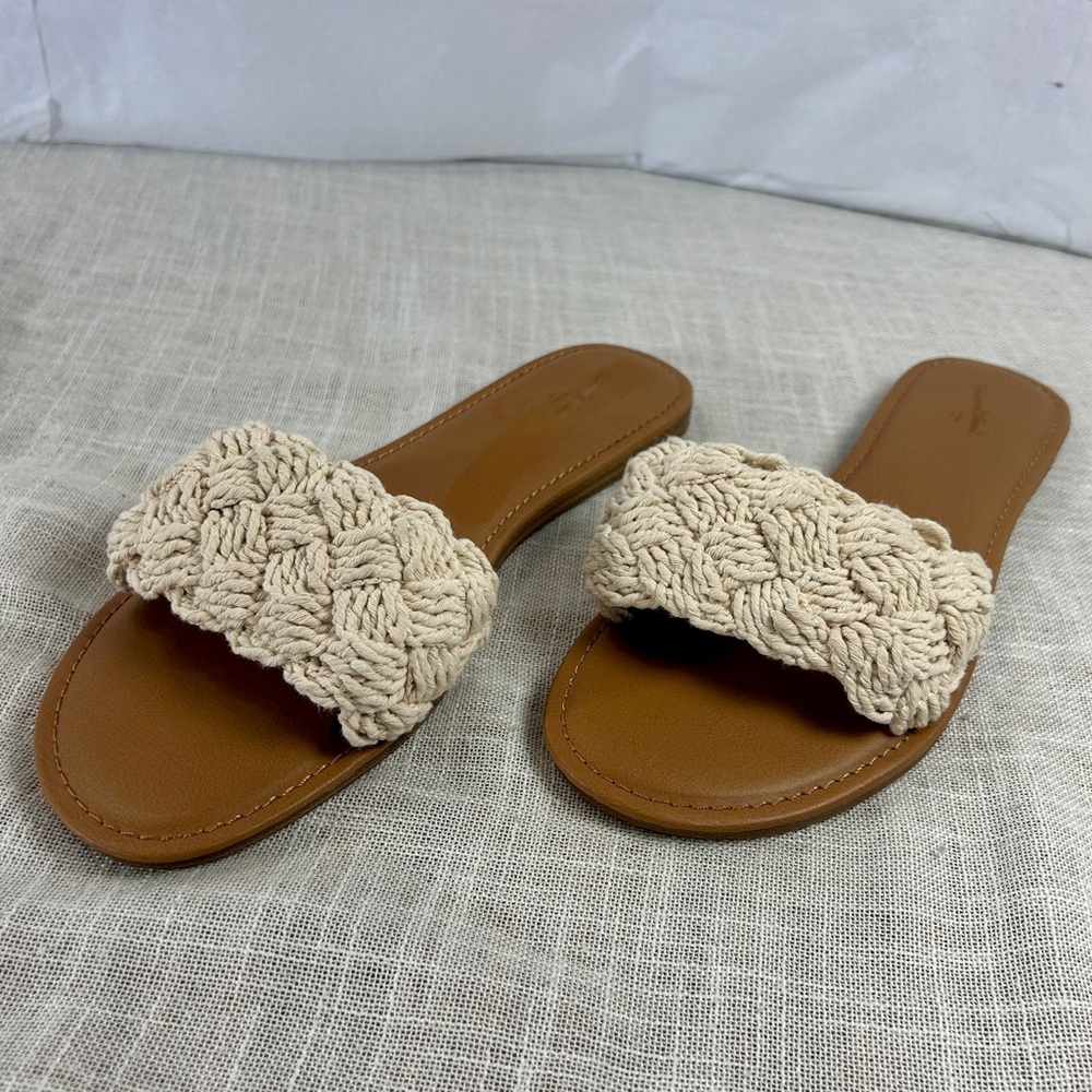 Women's Braided Slide Sandals - Cream